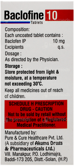 Baclofine 10 Tablet 10 Baclofine 10 Tablet 10
